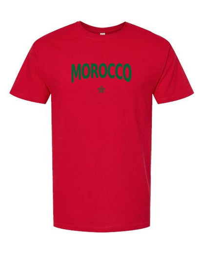 Morocco Soccer Tee 2026 - Red / Green Print