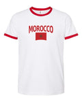 Morocco Soccer Ringer Tee 2026 — Classic Name & Flag | NYC Factory