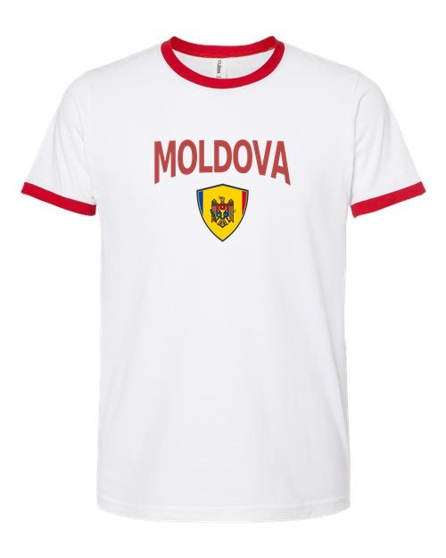 Moldova Arched Crest Soccer Ringer Tee — NYC Factory