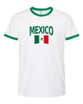 Mexico Soccer Ringer Tee 2026 — Classic Name & Flag | NYC Factory