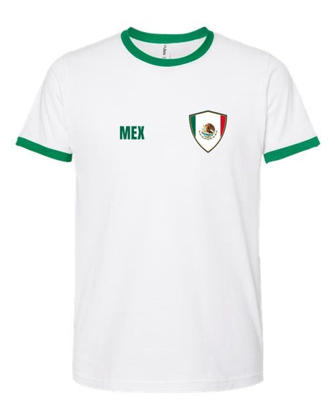 Mexico Soccer Ringer Tee 2026 — Retro National  | NYC Factory