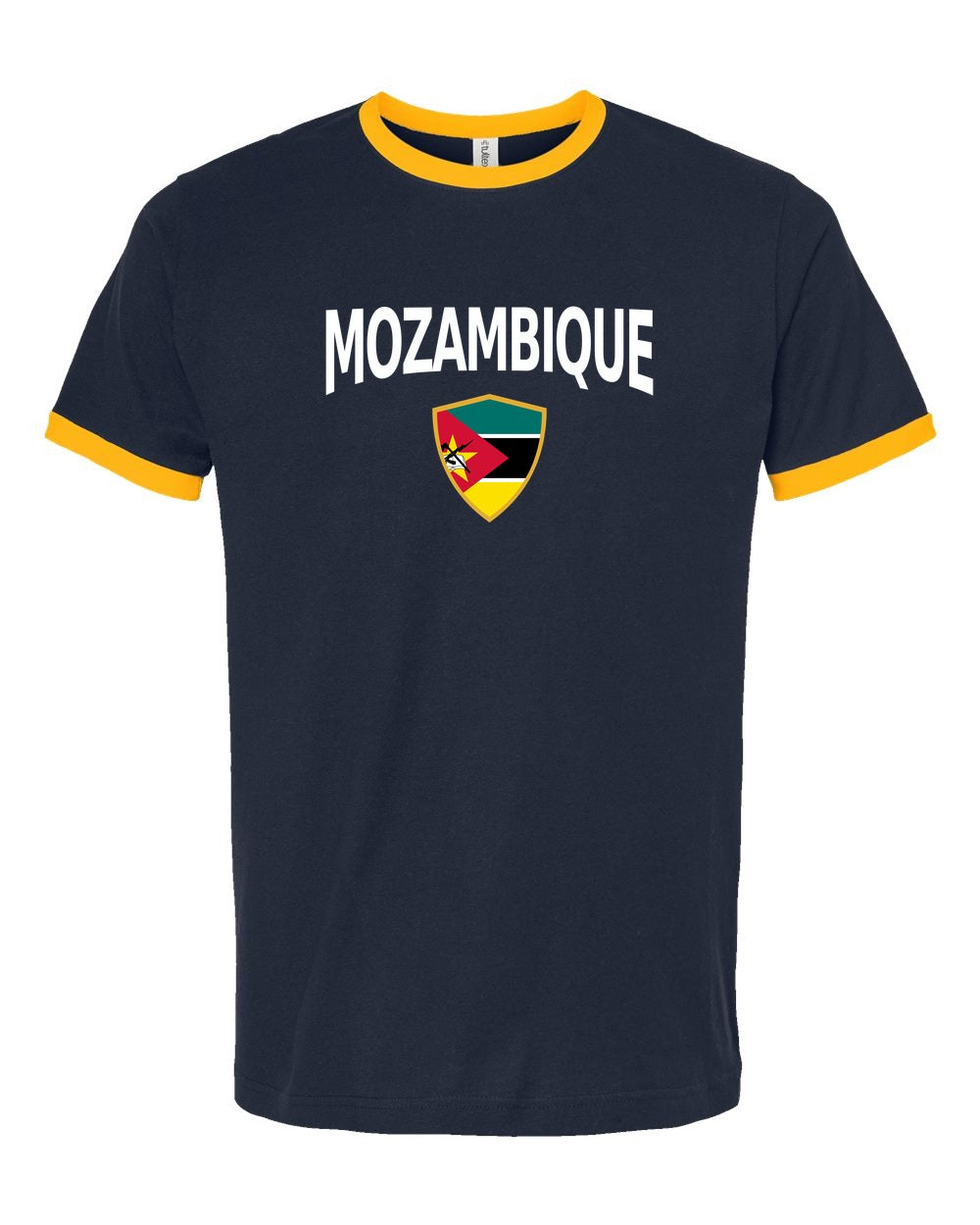 Mozambique Arched Crest Soccer Ringer Tee — NYC Factory