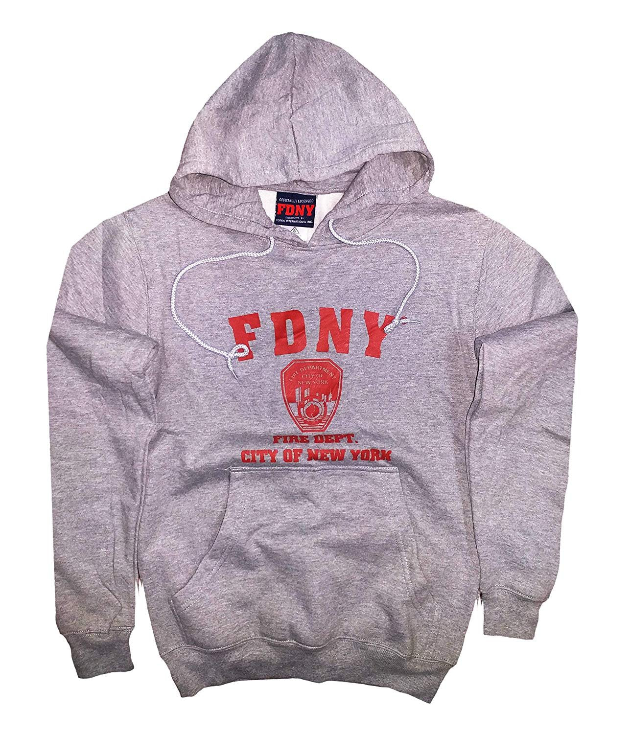 Mens Gray FDNY Hoodie Sweatshirt