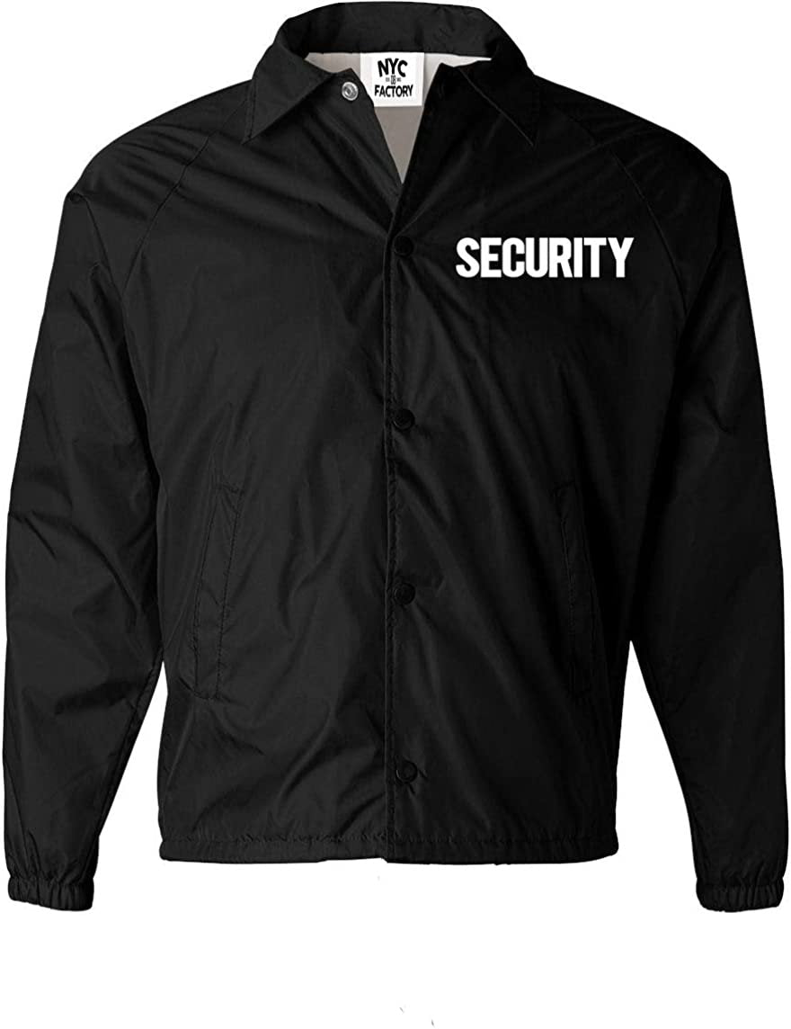 Men's Security Jacket Event Staff Windbreaker Front Back Silk Screen Print