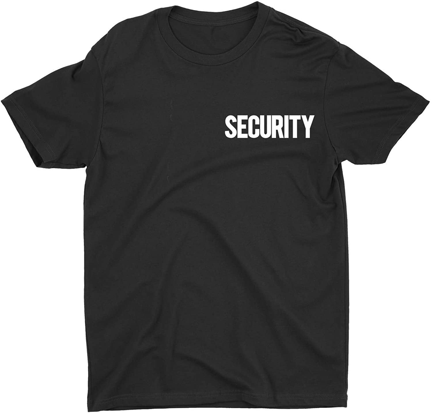 Men's Security Short Sleeve T-Shirt (Chest & Back Print, Black/White)