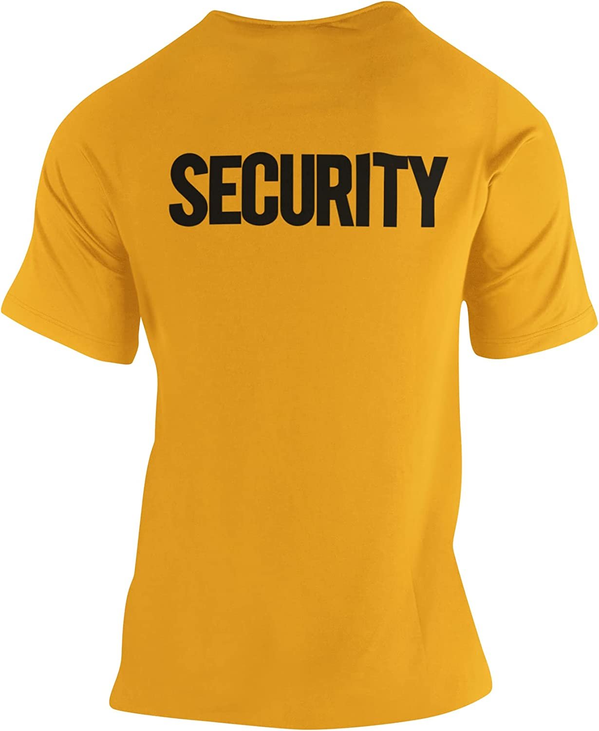 Men's Security T-Shirt (Chest & Back Print, Gold / Black)