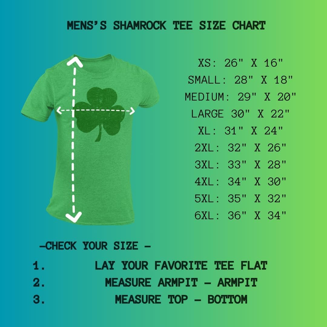 Men's Shamrock T-Shirt Premium Ringspun Screen Printed Retro Style (Green/Green)