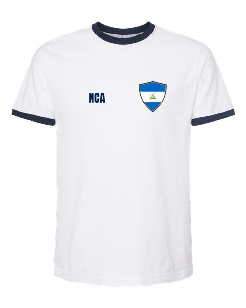 Nicaragua Soccer Ringer Tee — Retro National Crest | NYC Factory
