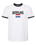 Netherlands Soccer Ringer Tee 2026 — Classic Name & Flag | NYC Factory