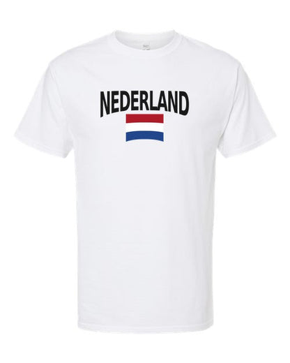 Netherlands Soccer Tee 2026 — Classic Name & Flag | NYC Factory - White