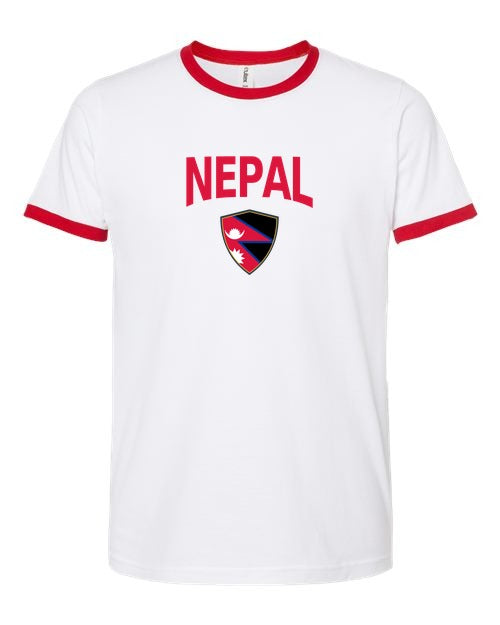 Nepal Arched Crest Soccer Ringer Tee — NYC Factory