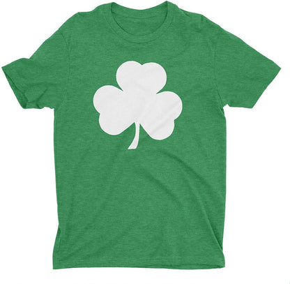 NYC FACTORY USA Screen Printed Shamrock Youth T-Shirt Distressed Tee Kids Irish Green