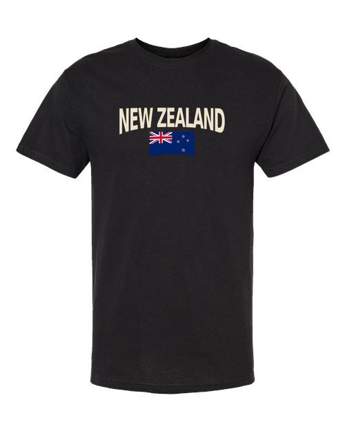 New Zealand Soccer Tee 2026 — Classic Name & Flag | NYC Factory - Black