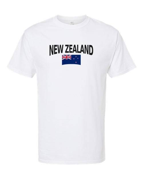 New Zealand Soccer Tee 2026 — Classic Name & Flag | NYC Factory - White