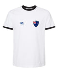 New Zealand Soccer Ringer Tee 2026 — Retro National Crest — White/Black | NYC Factory