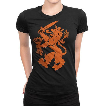 Netherlands Dutch Oranje Lion Ladies Tee Black Lions Womens Shirt