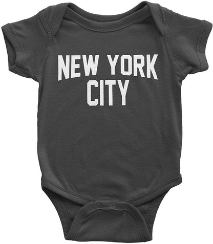 New York City Baby Bodysuit Screen Printed Soft Cotton Snapsuit