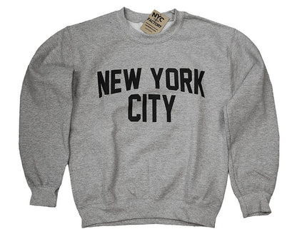 New York City Crewneck Sweatshirt Screen-Printed Lennon Heather Gray