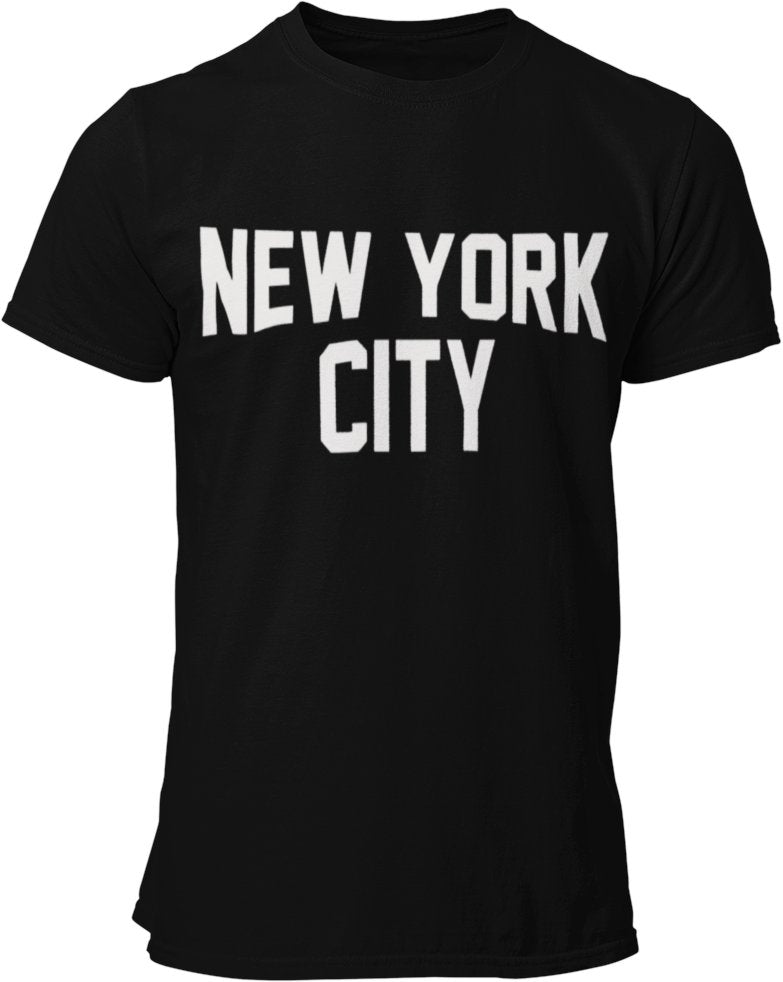 New York City Unisex T-Shirt Screen-Printed Black Cotton Tee