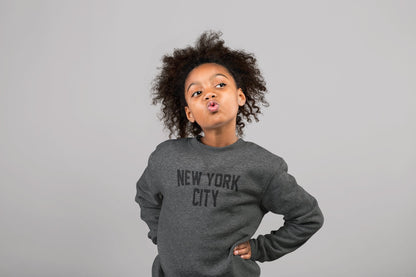 New York City Youth Shirt Crewneck Sweatshirt Dark Heather Charcoal