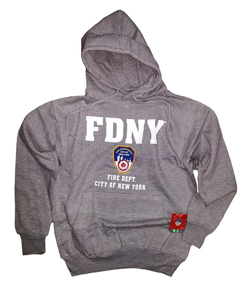 New York Hero Style: Men's Official Gray FDNY Hoodie Sweatshirt