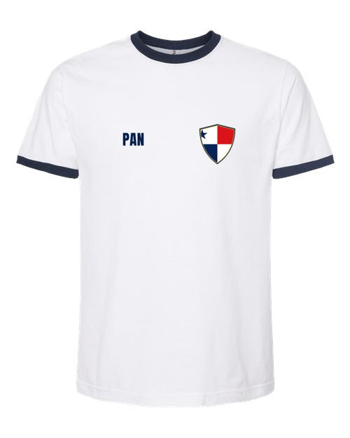 Panama Soccer Ringer Tee 2026 — Retro National Crest | NYC Factory