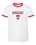 Paraguay 2026 Soccer Arched Crest Ringer Tee -- NYC Factory