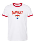 Paraguay 2026 Soccer Arched Crest Ringer Tee -- NYC Factory