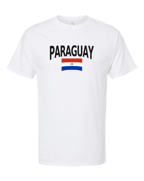 Paraguay Soccer Tee 2026 — Classic Name & Flag | NYC Factory - White