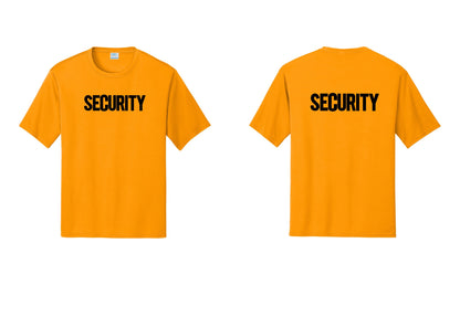 NYC Factory Men's Security Performance T-Shirt - Front + Back - Gold