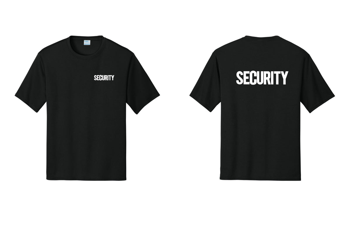 NYC Factory Men's Security Performance T-Shirt - Chest + Back - Black