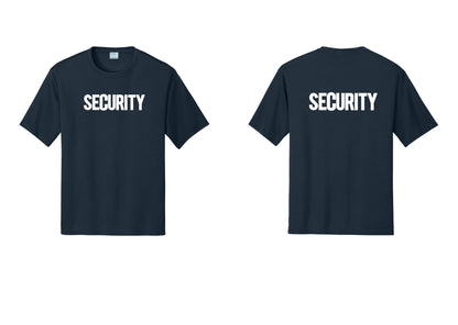NYC Factory Men's Security Performance T-Shirt - Front + Back - Navy