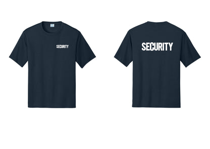 NYC Factory Men's Security Performance T-Shirt - Chest + Back - Navy