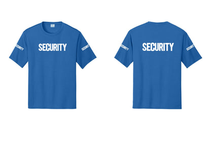 NYC Factory Men's Security Performance T-Shirt - Front + Back + Security Sleeves - Royal