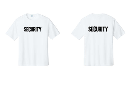 NYC Factory Men's Security Performance T-Shirt - Front + Back - White