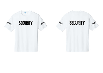 NYC Factory Men's Security Performance T-Shirt - Front + Back + Security Sleeves - White