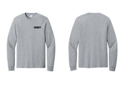 NYC Factory Men's Security Cotton Long Sleeve T-Shirt - Chest Only - Athletic Heather