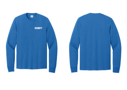 NYC Factory Men's Security Cotton Long Sleeve T-Shirt - Chest Only - Royal