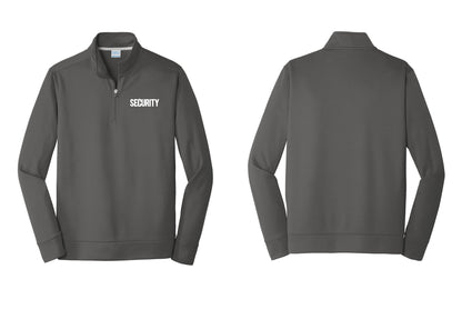 NYC Factory Men's Security Performance Fleece 1/4-Zip Pullover Sweatshirt - Chest Only - Charcoal