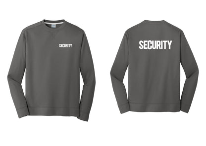 NYC Factory Men's Security Performance Fleece Crewneck Sweatshirt - Chest + Back - Charcoal