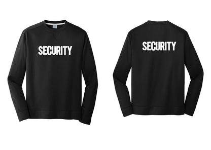 NYC Factory Men's Security Performance Fleece Crewneck Sweatshirt - Front + Back - Black