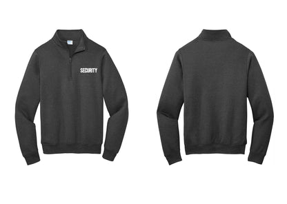 NYC Factory Men's Security Cotton Fleece 1/4-Zip Pullover Sweatshirt - Chest Only - Dark Heather Grey