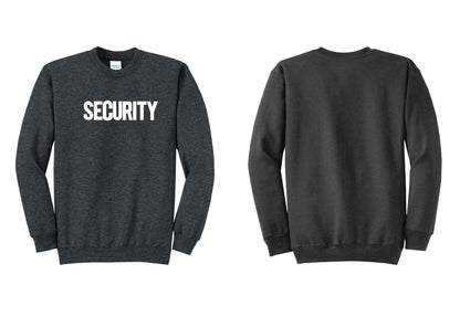 NYC Factory Men's Security Cotton Fleece Crewneck Sweatshirt - Front Only - Dark Heather Grey