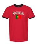 Portugal Soccer Ringer Tee 2026 — Classic Name & Flag | NYC Factory