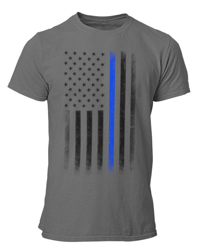 Premium Men's USA Flag Blue Lives Matter Police T-Shirt Ring Spun