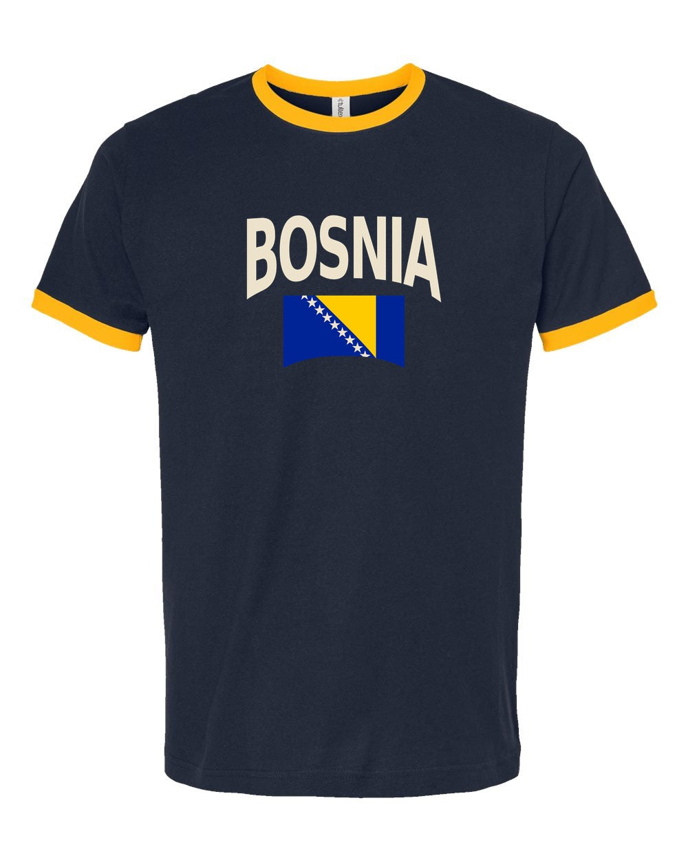 Bosnia and Herzegovina Soccer Ringer Tee 2026 — Classic Name & Flag | NYC Factory