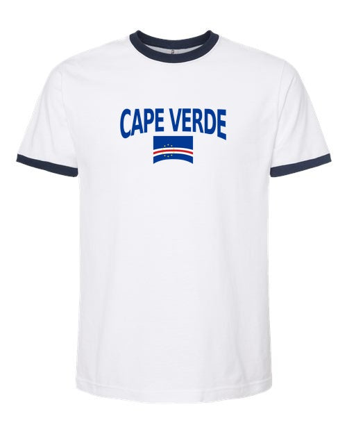Cape Verde Soccer Ringer Tee 2026 — Classic Name & Flag | NYC Factory