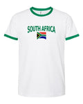 South Africa Soccer Ringer Tee 2026 — Classic Name & Flag | NYC Factory