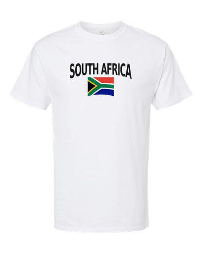 South Africa Soccer Tee 2026 — Classic Name & Flag | NYC Factory - White