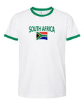 South Africa Soccer Ringer Tee 2026 — Classic Name & Flag | NYC Factory